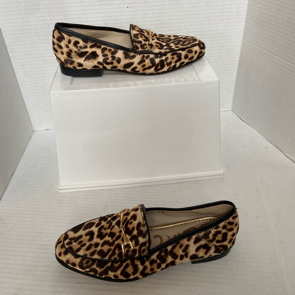 Sam Edelman Calf Hair Flats Womens Shoes Loafers Brown Leopard Cheetah Sz 5.5